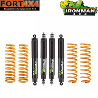 IRONMAN 4X4 - Kit suspension réhausse Ironman 4x4 +40mm pour Nissan Patrol GR Y61 Long comprend : 2 paires de ressorts MEDIUM - 4 amortisseurs ELITE PRO