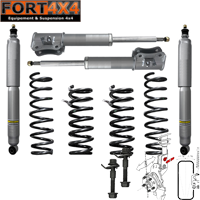 ECO KIT- Kit suspension rehausse +40mm Suzuki Grand Vitara (98 à 04) comprend : 4 ressorts médium + 4 amortisseurs nitrogas + 1 kit correcteur d'angle