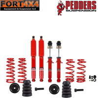 PEDDERS - Kit suspension réhausse +40mm pour Nissan Navara D23 NP300 Double Cab comprend : 2 ressorts avant médium - 2 ressorts arrière EHD - Butées de pont progressive Aeon (300 kg charge supplémentaire) - 4 amortisseurs Foam Cell