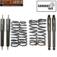 SANDKAT 4X4 - Kit suspension réhausse +50mm Nissan Patrol GR Y61 long comprend : paire de ressorts avant +45KG - paire de ressorts arrière +100KG - 4 amortisseurs Nitrogas