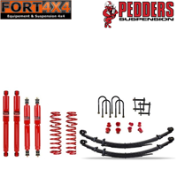 PEDDERS - Kit suspension réhausse +30mm Toyota LandCruiser HZJ78 comprend : Ressorts avant hélicoidaux renforcés -Paquets lames arrière renforcés HD -Silentblocs polyuréthane -Brides lames arrière -4 Amortisseurs Foam Cell