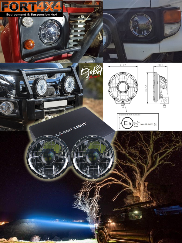 PHARES LED JEEP WRANGLER, PHARES LED DEFENDER, PHARES LED PATROL, PHARES LED  LAND CRUISER. FORT 4x4 Accessoires, équipements, suspensions 4x4