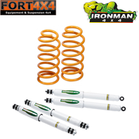 IRONMAN 4X4 - Kit suspension réhausse +40mm Hyundai Galloper 3 portes (sans barres torsion) - comprend : 2 ressorts arrière médium - 4 amortisseurs response