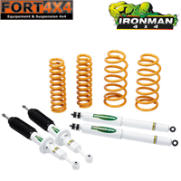 IRONMAN 4X4 - Kit suspension réhausse +40/50mm pour Toyota LandCruiser KDJ/KZJ 90 95 comprend : 2 ressorts médium AV - 2 ressorts médium AR - 4 amortisseurs Response