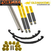 OME - Kit suspension réhausse +40mm Toyota Hilux 1988 à 1997 comprend : 1 Paire de Barres de Torsion - 2 Lames Médium - 4 Amortisseurs - 2 Jeux de Brides - 1 Boîte de Bague