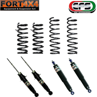 EFS - Kit suspension réhausse +40mm Mitsubishi Pajero 3.2 DID comprend : 1 paire de ressorts AV +65KG - 1 paire de ressorts AR +300KG - 4 amortisseurs EFS Elite