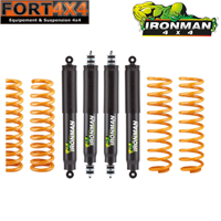 IRONMAN 4X4 - Kit suspension réhausse +45mm Land Rover Defender 110 comprend : 2 Paire de ressorts MEDIUM - 4 Amortisseurs ELITE PRO