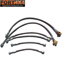 FORT 4X4 - Kit 6 flexibles de frein aviation réhausse +100mm Nissan Patrol GR Y60