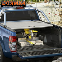 COUVRE BENNE COULISSANT MOUNTAIN TOP FORD RANGER 2012+ SUPER CAB GRIS COMPATIBLE ROLL BAR ORIGINE