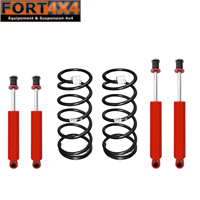 XT AUTOMOTIVE- Kit suspension réhausse +40mm Mitsubishi Pajero 5 portes (sans barres torsion) - comprend 2 ressorts arrière médium - 4 amortisseurs Hydrauliques