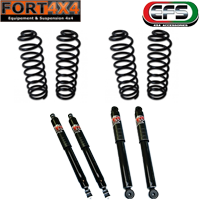 EFS - Kit suspension réhausse +75mm Nissan Patrol Y60 Court composé de - 2 ressorts avant +65kg - 2 ressorts arrière médium - 4 amortisseurs EFS renforcés XTR