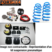 FIRESTONE - Kit suspension réhausse +40mm Ford Transit Randger 4x4 comprend : ressorts avt renforcés progressif - renforts suspension arrière pneumatique (coussins, supports,etc) - kit compresseur mano tableau de bord double commande