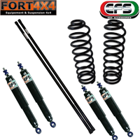 EFS - Kit suspension réhausse +40mm Mitsubishi Pajero 3 portes de 1991 à 2000 comprend : 1 paire barres de torsion - 2 ressorts arrière médium - 4 amortisseurs Elite