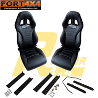 SPARCO - SIEGES CHAUFFANTS POUR TOYOTA KDJ KZJ 90 95 STYLE CUIR - KIT 2 SIEGES + GLISSIERES + BASES DE MONTAGE