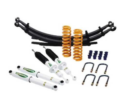 IRONMAN 4X4 - Kit réhausse +40mm Isuzu D-Max 2016-2019 comprend : 1 paire de ressorts av - 4 amortisseurs ELITE - 1 paire de lames arrière MEDIUM - 2 kits de brides - 1 jeu de bagues