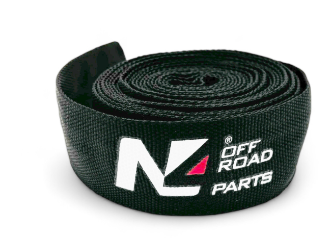 Protection de corde synthétique coté crochet de treuil noire 12mm x 3M N4-Offroad