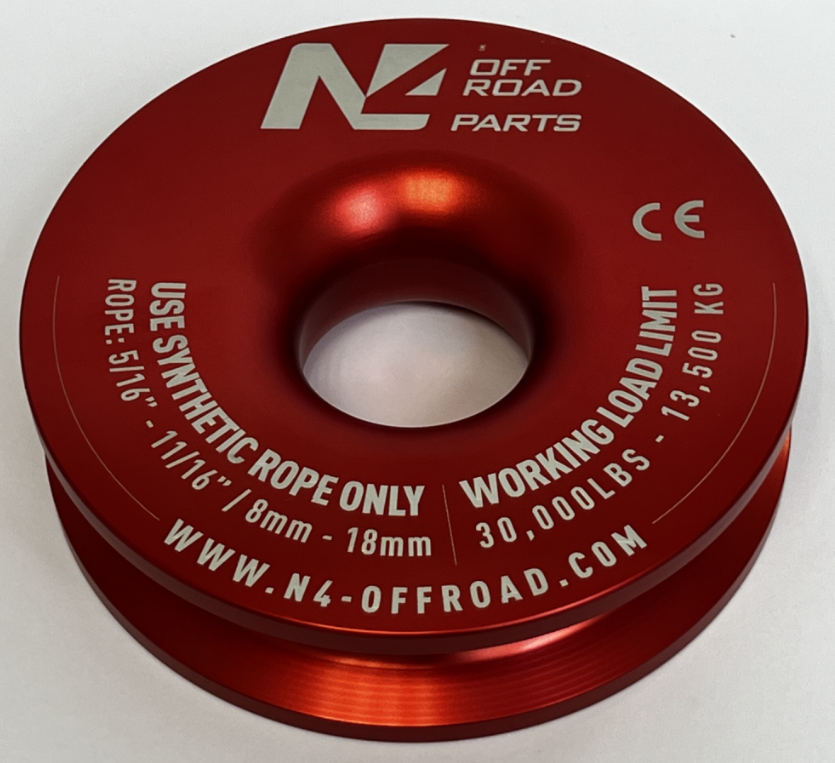 Anneau de treuillage 13.5T en aluminium anodisé rouge N4-Offroad