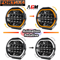 AGM - PHARE ROND LED VOLKANE LONGUE PORTEE ROTATIF 23 CM 220W