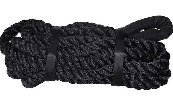 Corde cinétique  noire - 32mm de diamètre et 8m de longueur. La charge maximale est de 22 tonnes