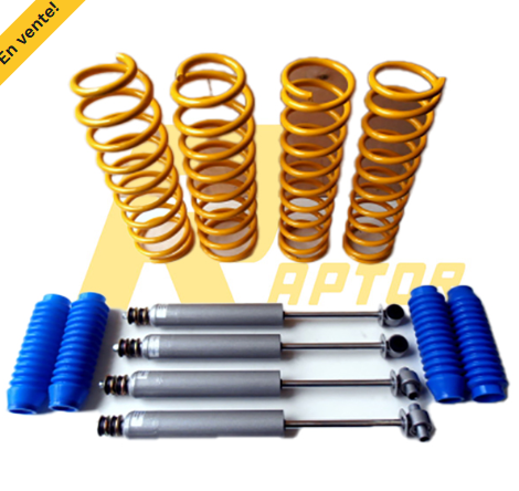 raptor4x4-kit suspension + 5cms-4 amortisseurs + 4 ressorts 
