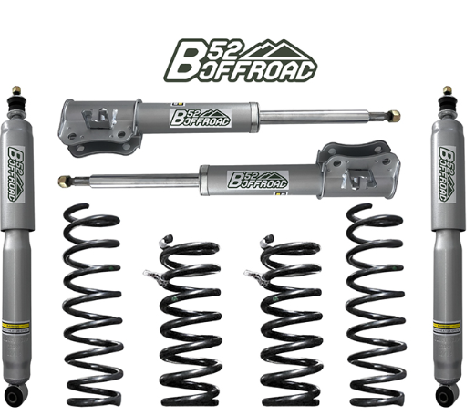 B52- Kit suspension rehausse +40mm Suzuki Grand Vitara 1.6l (98 à 04) comprend : 4 ressorts médium + 4 amortisseurs nitrogas
