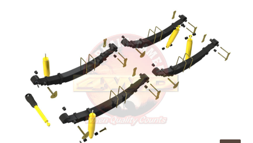 TERRAIN-TAMER KIT DE SUSPENSION AVEC LAMES medium REHAUSSE +40/50MM POUR TOYOTA LANDCRUISER J7 DE 1984 A 1999
