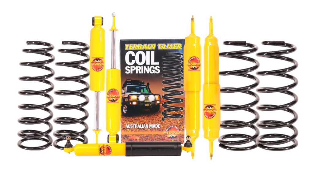 KIT DE SUSPENSION TERRAIN TAMER REHAUSSE +40/50MM POUR TOYOTA LANDCRUISER LJ70/73  PHARE CARRE