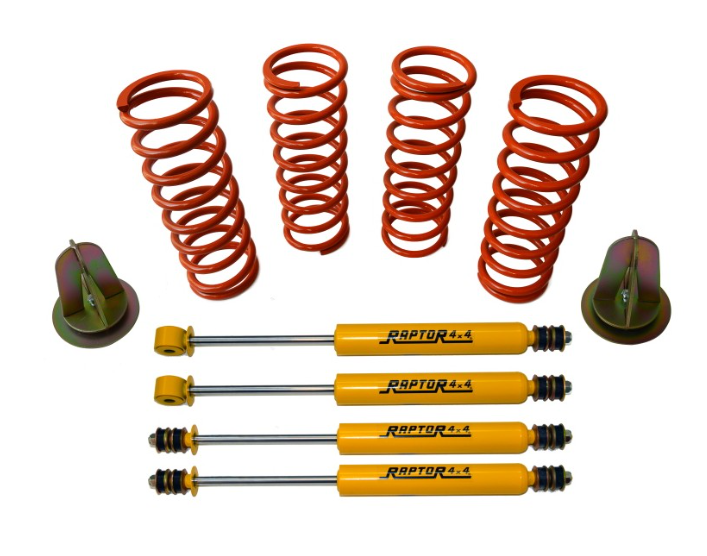 Kit de réhausse de suspension HD +5 cms-4 ressorts HD, 4 amortisseurs + 2 cones anti deboitement