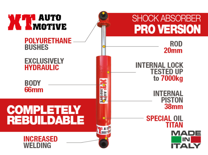 AMORTISSEUR XT AUTOMOTIVE « VERSION PRO » POUR NISSAN PATROL GR Y60 AVANT +15 cms