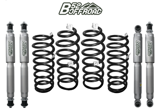 disponible en decembre-KIT DE SUSPENSION TOUT-TERRAIN  B52 + 5 CM POUR PHARE ROND TOYOTA LJ70/73-4 AMORTISSEURS+ 4 RESSORTS 