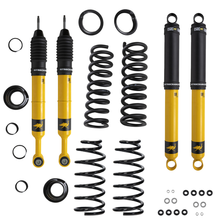 KIT DE SUSPENSION OME NITRO+ REHAUSSE +40/50MM TARAGE +200KG POUR TOYOTA J 250 KIT DE SUSPENSION OME NITRO+ REHAUSSE +40/50MM TARAGE +200KG POUR TOYOTA J 250