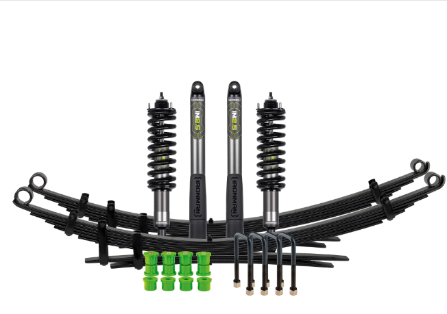 IRONMAN4X4-KIT SUSPENSION -4 amortisseurs IM2.5 reglables + 2 lames + 300 kg silent bloc + brides