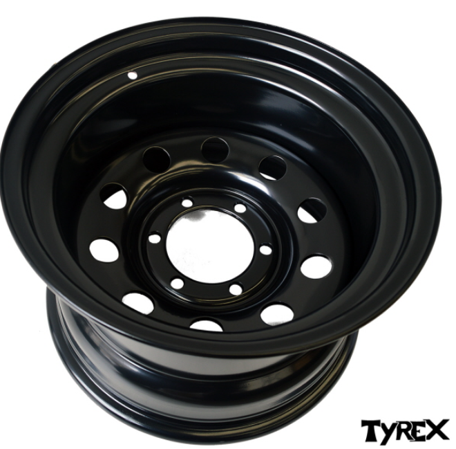 PACK 4 JANTES ACIER TYREX 10X16 ET-44 MODULAIRE NOIRE POUR TOYOTA NISSAN PACK 4 JANTES ACIER TYREX 10X16 ET-44 MODULAIRE NOIRE POUR TOYOTA NISSAN