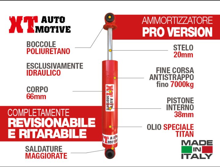 Amortisseur arrière XT AUTOMOTIVE « PRO VERSION » pour Nissan Patrol GR Y61 + 10/12 cms 