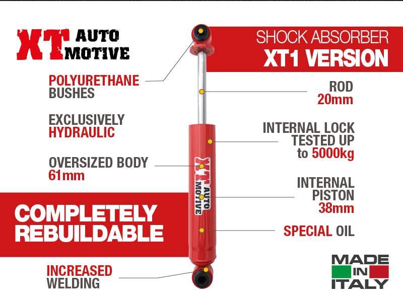 AMORTISSEUR AUTOMOBILE XT POUR MITSUBISHI PAJERO L040 AVEC RESSORTS ARRIÈRE + 4 a + 6 cms