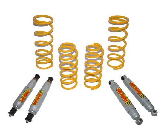 KIT Rehausse:+ 75 mm - Kit de : 4 ressorts King Springs charge medium -4 amortisseurs Tough Dog Foam Cell