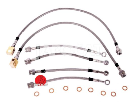 Kit de 6 flexibles de frein type aviation + 18 cms