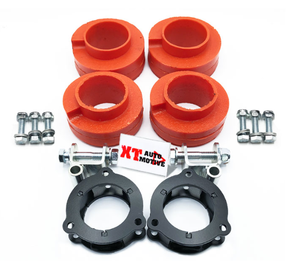 Kit de rehausse +4 cm-4 cales de ressort en polyuréthane haute densité +4 rallonges d'amortisseurs en acier, boulons galvanisés inclus