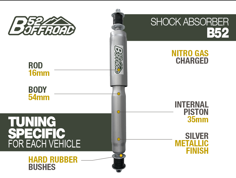 Amortisseur tout-terrain B52 pour Nissan Patrol 3.3 avant + 5 cms