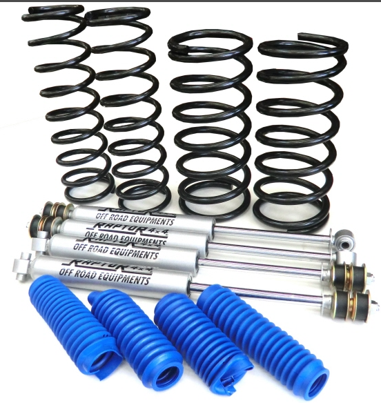 RAPTOR4X4-KIT SUSPENSION  + 5 CMS - 4 AMORTISSEURS +4 RESSORTS 