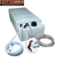 RESERVOIR D EAU 100L AVEC POMPE 12V ET DOUCHETTE - VERSION HAUTE