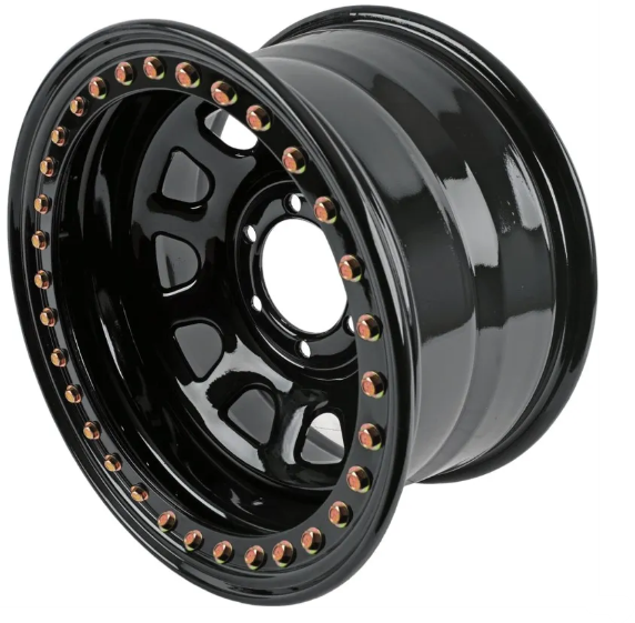 PACK 4 JANTES ACIER BEADLOCK DAYTONA NOIR BRILLANT 8X15-6X139.7 ET -25 CB110 MM