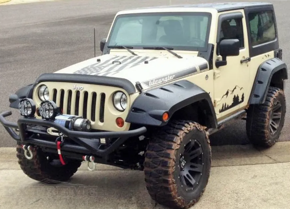 kit Élargisseurs d'ailes Jeep Le Wrangler Jk-Avant large 29 cm et arrière large 15 cm