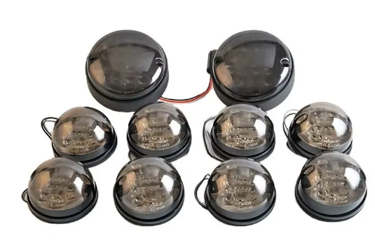 Kit 10 LED Land Rover DEFENDER  (fumé) en aluminium-HOMOLOGUE-IP67