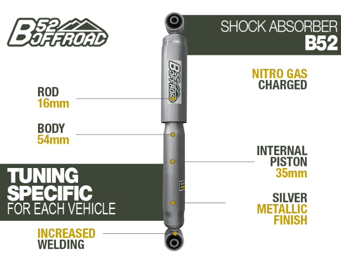 Amortisseur tout-terrain B52 pour Toyota Hilux de 1997 à 2004 - Arrière