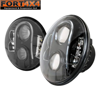 PHARE A LED NOIR 7 POUCES HOMOLOGUE ECE R10 R112 - PACK DE 2