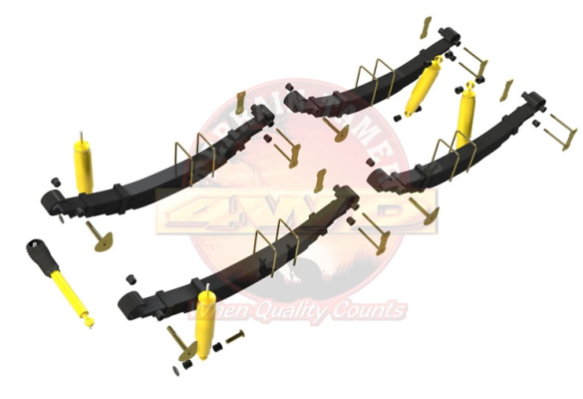 TERRAIN TAMER-KIT DE SUSPENSION REHAUSSE +40/50MM AVEC LAMES PARABOLIQUES POUR TOYOTA LANDCRUISER BJ42 APRES 1980