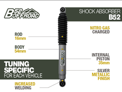 B52 Amortisseur tout-terrain pour Suzuki SJ Samurai arrière + 5CMS