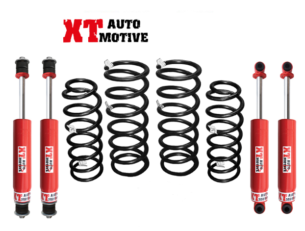 XT AUTOMOTIVE- KIT SUSPENSION +10-12 CMS-4 MEGA AMORTISSEURS CORPS DE 61 ET TIGE DE 20 + 4 RESSORTS MEDIUM