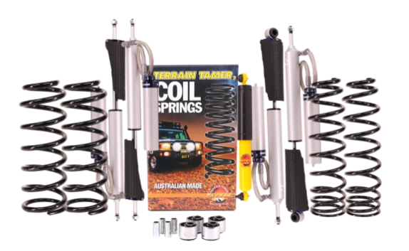 KIT DE SUSPENSION TERRAIN TAMER AVEC AMORTISSEUR PRO SHOCK REHAUSSE +40/50MM POUR TOYOTA HDJ80